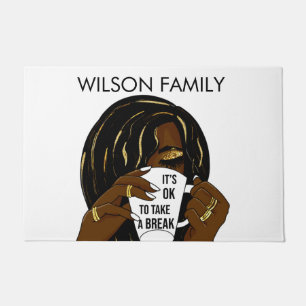 Paillasson Black Girl Afro Américaine Femme InspirationnelleC