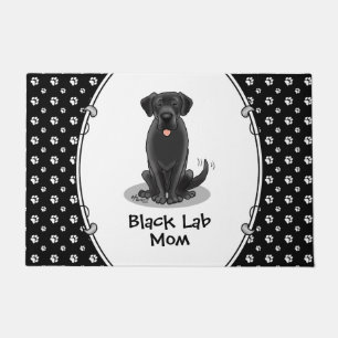 Paillasson Black Lab Mom (Labrador Retriever Mom) mignonne ch