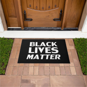 Paillasson Black Lives Matt blanc noir typographie motif