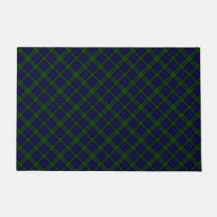 Paillasson Black Watch Tartan bleu vert Plaid