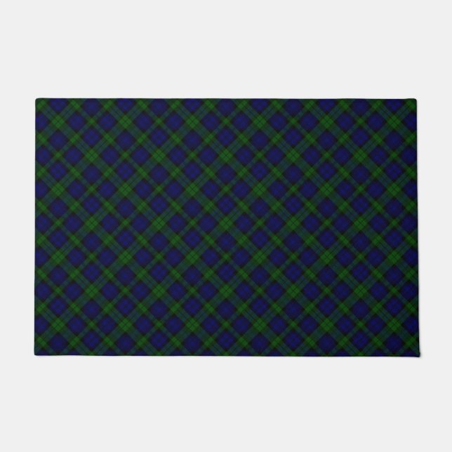 Paillasson Black Watch Tartan bleu vert Plaid (Devant)