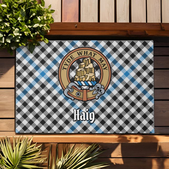 Paillasson Blason de Clan Haig sur tartan à carreaux (Créateur téléchargé)