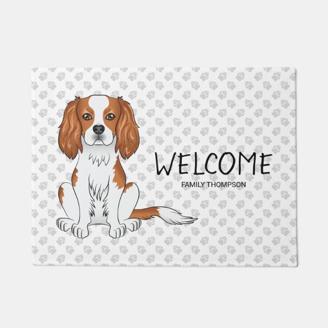 Paillasson Blenheim Cavalier King Charles Spaniel & Texte (Devant)