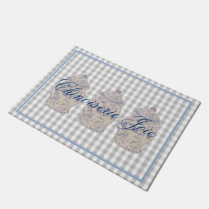 Paillasson Bleu Chinoiserie Main Peint Ginger Jar Jars