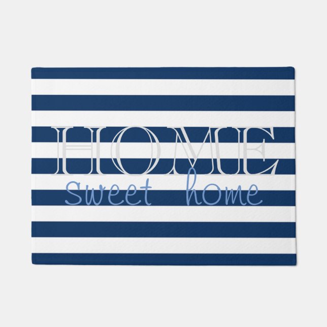Paillasson Bleu de la marine moderne, Home Sweet Home (Devant)