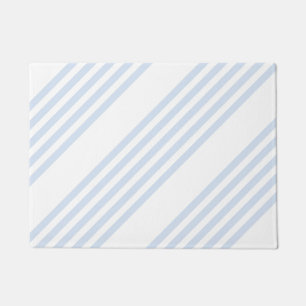 Paillasson Bleu pâle et blanc cinq bandes motif