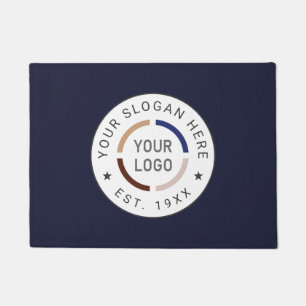 Paillasson Bleu rond logo personnalisé marque d'entreprise