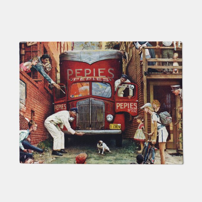 Paillasson Bloc routier par Norman Rockwell (Devant)