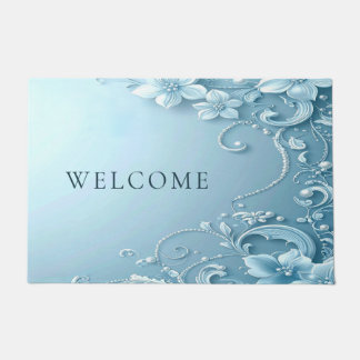 Paillasson Blue Decorative Floral Doormat