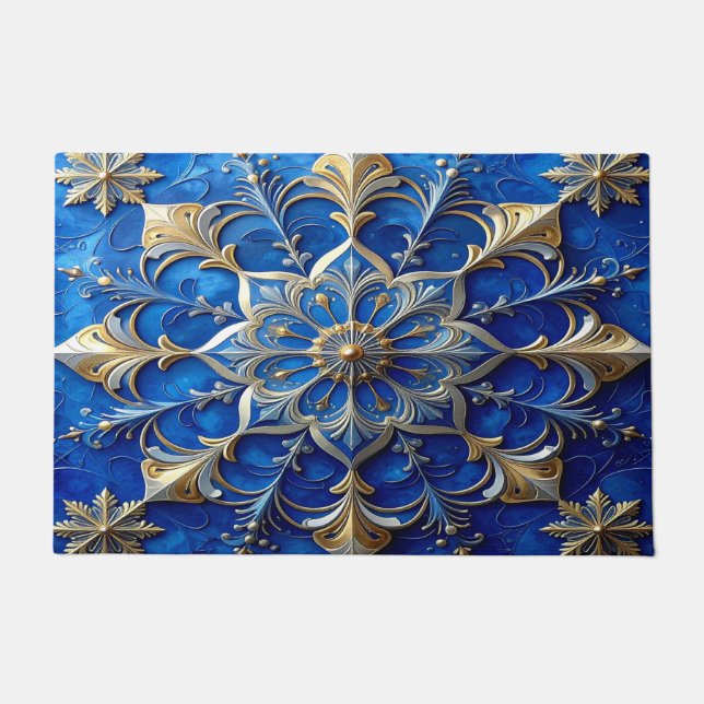 Paillasson Blue Decorative Holiday Doormat (Devant)
