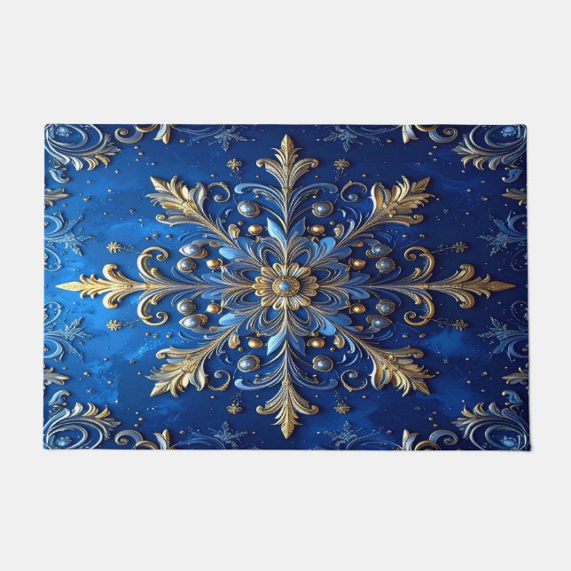 Paillasson Blue Decorative Holiday Doormat (Devant)