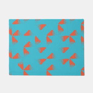 Paillasson Blue, orange, vibrant, trendy geometric pattern