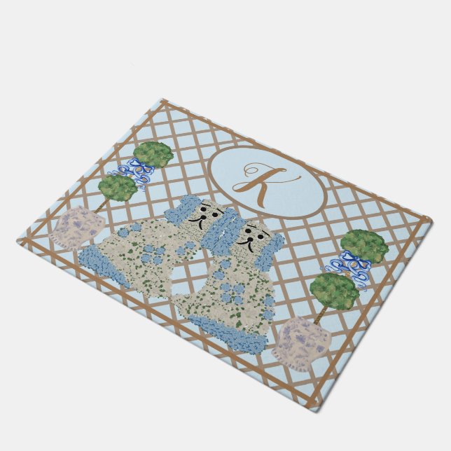 Paillasson Blue Staffordshire Chiens Ginger Jar Jars Topiary (Incliné)