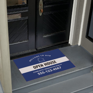 Paillasson Blue Welcome Open House Custom Domat