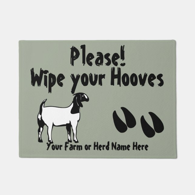 Paillasson Boer Goat Essuyez vos manches CHOISISSEZ LA COULEU (Devant)