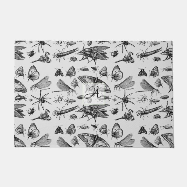 Paillasson BOGUES GOTHIQUES monogrammes Insectes d'encre Vint (Devant)