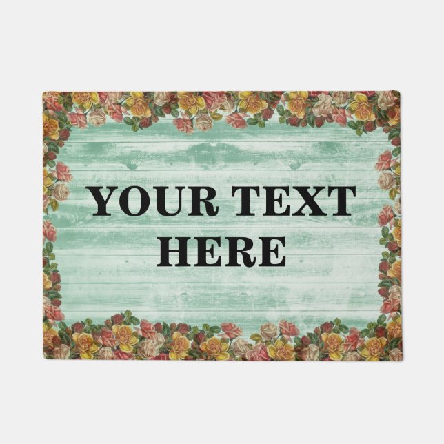 Paillasson Bois de bambou vert personnalisé (Devant)