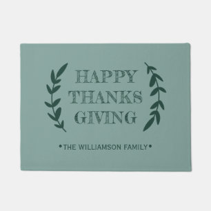 Paillasson BON THANKSGIVING Nom de famille Vert