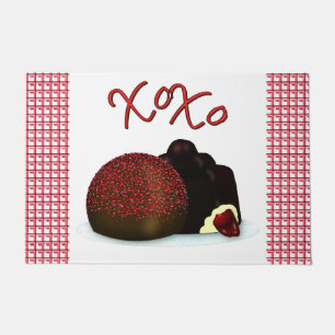 Paillasson Bonbon Valentin XOXO et chocolat noir