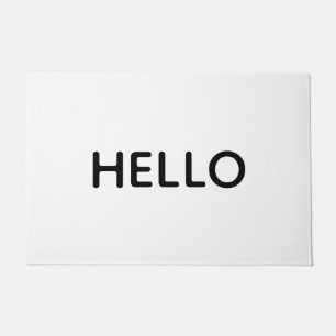 Paillasson Bonjour Blanc Noir Minimal mat Porte