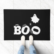 Boo noir et blanc Halloween Porte-mat Fantôme Arai
