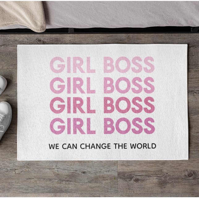 Paillasson Boss de fille rose moderne Meilleur cadeau de fill (Créateur téléchargé)