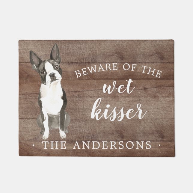 Paillasson Boston Terrier Dog Porte Mat Personnalisé (Devant)