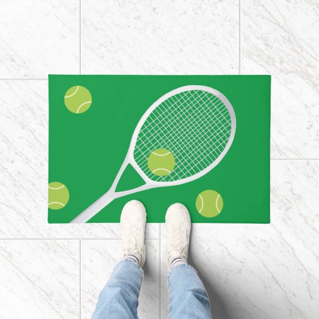 Paillasson Boule de raquettes de tennis vert moderne (Intérieur)