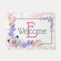 Bouquet de rose monogramme Bienvenue