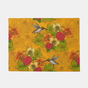 Paillasson Bouquet tropical et colibris 2