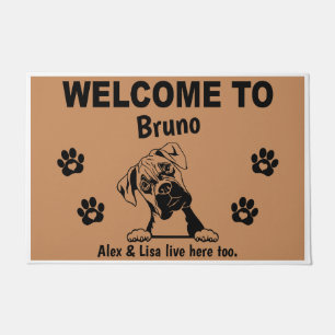Paillasson Boxer Dog Welcome Home Funny Personalized Custom