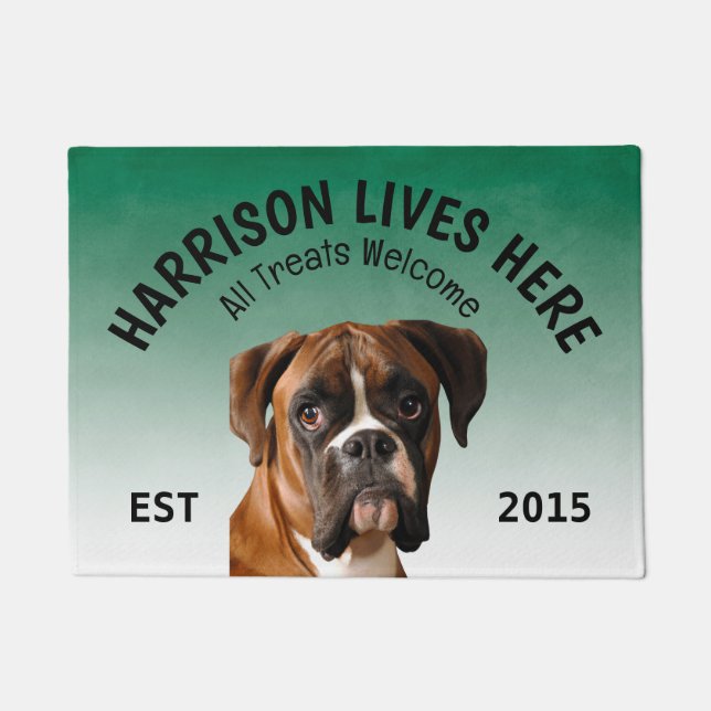 Paillasson Boxer Porte-Amoureux des chiens personnalisé (Devant)