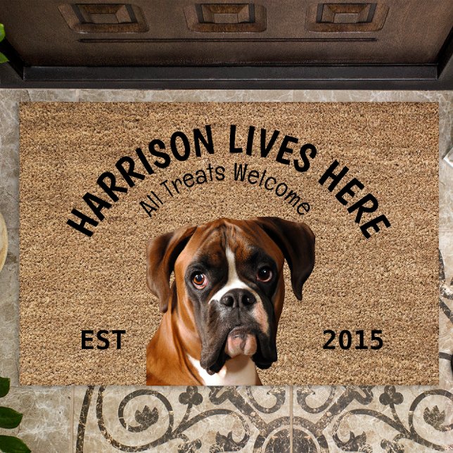 Paillasson Boxer Porte-Amoureux des chiens personnalisé (Créateur téléchargé)