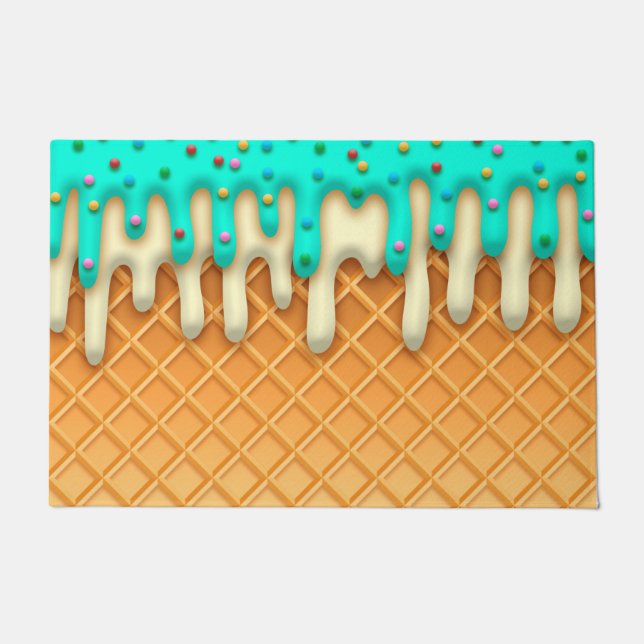 Paillasson Brosse à cône de crème glacée avec arrosage (Devant)