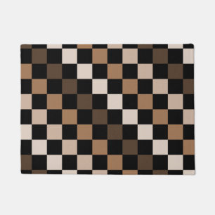 Paillasson Brown À damiers noir En vichy Motif