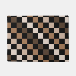 Paillasson Brown À damiers noir En vichy Motif