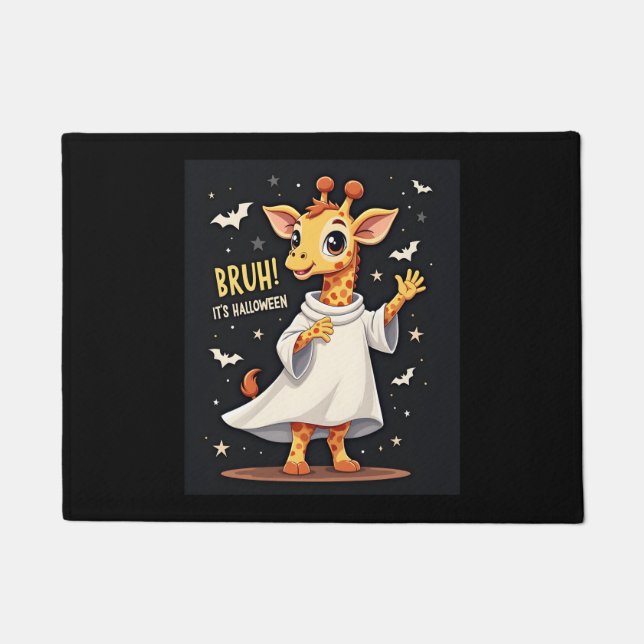 Paillasson Bruh Son Halloween drôle Dabbing Ghost Giraffe Lon (Devant)