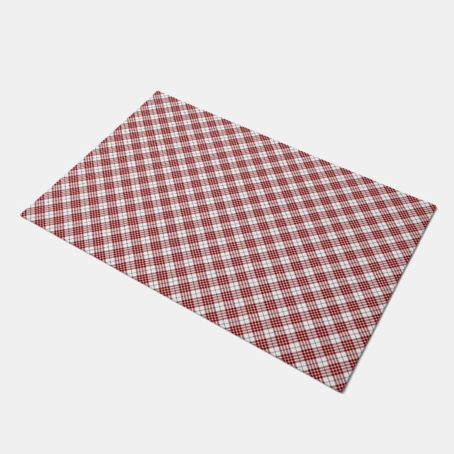 Paillasson Buchanan tartan rouge blanc plaid (Incliné)