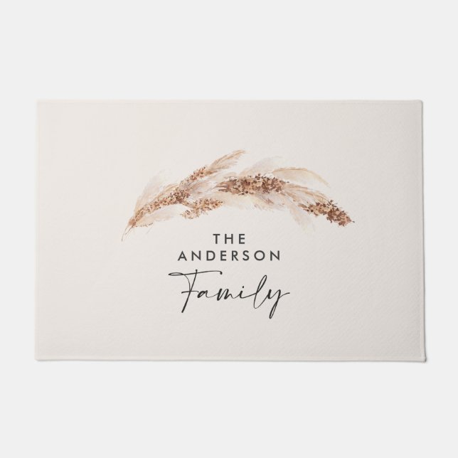 Paillasson Budget moderne naturel pampas herbe cadeau famille (Devant)