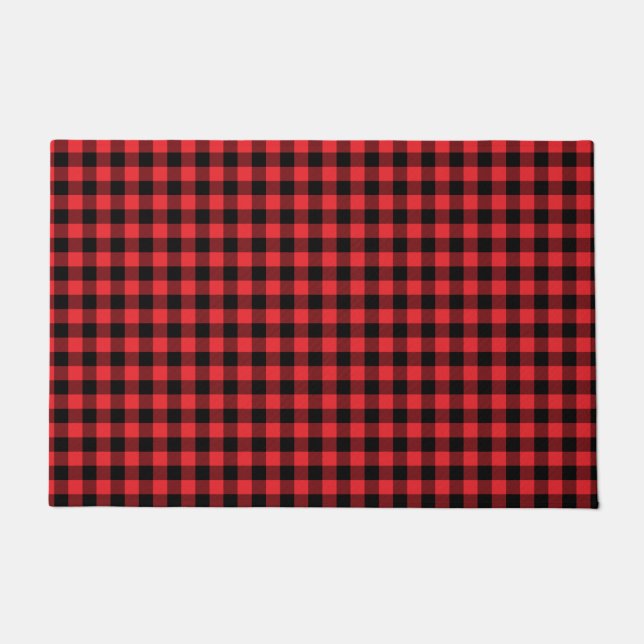 Paillasson Buffalo Plaid Red Black Check (Devant)