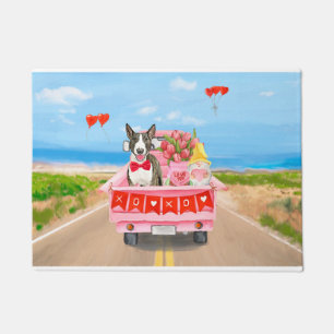 Paillasson Bull Terrier Chien Saint-Valentin Coeurs de camion