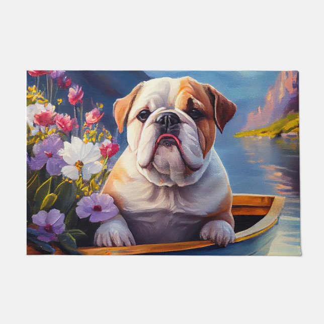 Paillasson Bulldog anglais sur une pagaie : une aventure Pitt (Devant)