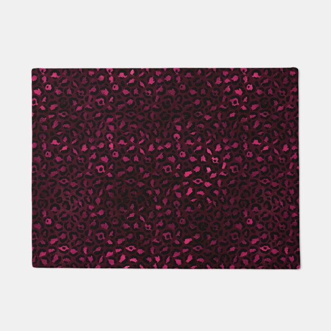 Paillasson Burgundy et Gold Leopard Series Design 3 (Devant)