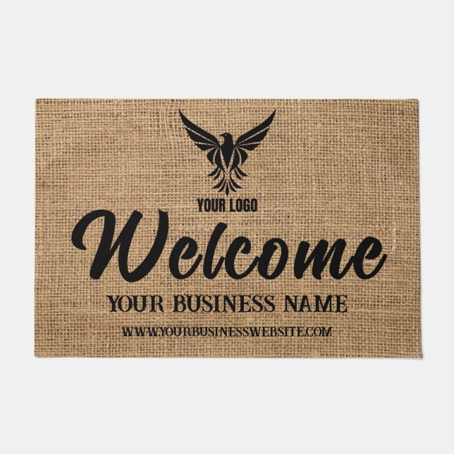 Paillasson Burlap Custom Business Company Logo d'entreprise (Devant)