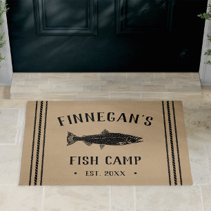 Paillasson Cabine de pêche personnalisé Tan rustique