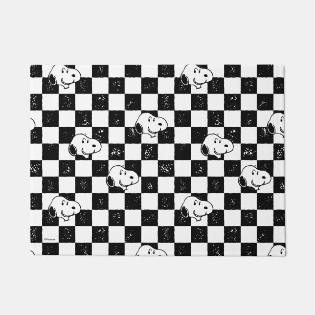 Paillasson cacahuètes | Drapeau À damiers Snoopy (Devant)
