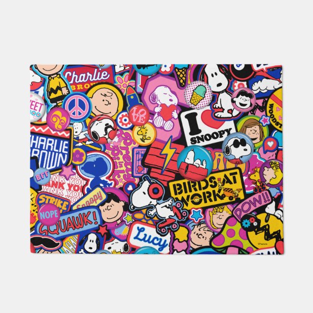 Paillasson cacahuètes | Motif de patchs Mixtape (Devant)