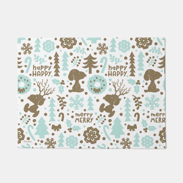 Paillasson cacahuètes | Snoopy Frosty Motif de Noël (Devant)