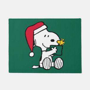 Paillasson cacahuètes   Snoopy Père Noël & Woodstock Cadeau
