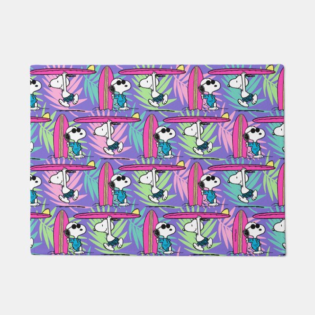 Paillasson cacahuètes | Snoopy Purple Surf Motif (Devant)
